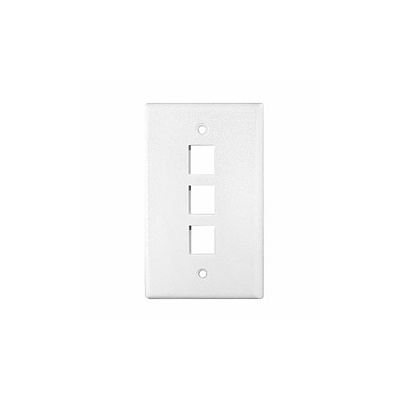 Weltron 3 Port Single Gang Keystone Faceplate Wh (44793WH)