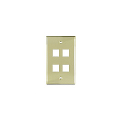 Weltron 4 Port Single Gang Keystone Faceplace Iv (44794IV)
