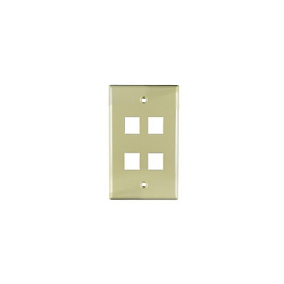 Weltron 4 Port Single Gang Keystone Faceplace Iv (44794IV)