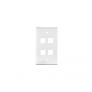 Weltron 4 Port Single Gang Keystone Faceplace Wh (44794WH)