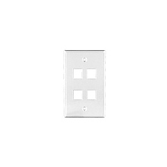 Weltron 4 Port Single Gang Keystone Faceplace Wh (44794WH)