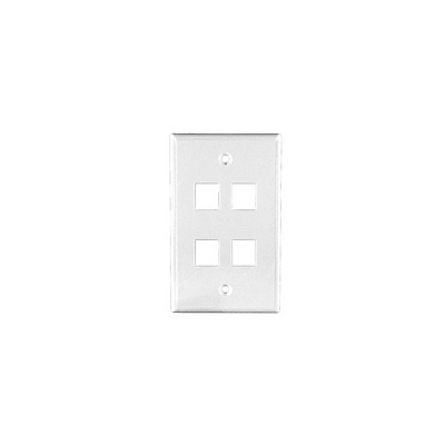 Weltron 4 Port Single Gang Keystone Faceplace Wh (44794WH)