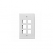 Weltron 6 Port Single Gang Keystone Faceplace Wh (44796WH)