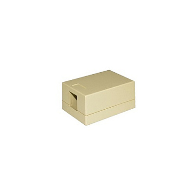 Weltron 1 Port Keystone Surface Mount Box Ivory (44797IV)