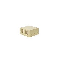 Weltron 2 Port Keystone Surface Mount Box Ivory (44798IV)