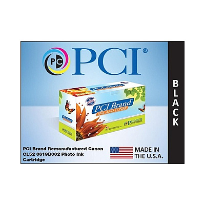 PCI Brand Remanufactured Canon Cl-52 0619b002aa Photo Black Inkjet Cartridge For Canon Mp170/ip6210d/ip6220d/0619b002aa Made In Usa (CL52PCI)