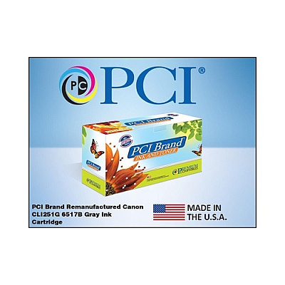 PCI Brand Remanufactured Canon Cli-251g 6517b001aa Gray Ink Cartridge Canon Mx727/mx920/mx922/mx924/mx925/mx926/mx927/ip7220/ip7250/ix6820 Made In Usa (CLI251GPCI)