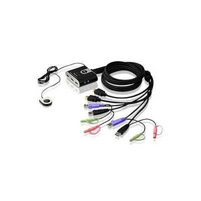 Aten 2-port Hd Usb Cable Kvm W/ Video (CS692)