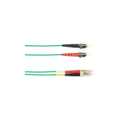 Black Box Om2 50/125 Multimode Fiber Optic Patch Cable - Ofnp Plenum, St To Lc, Green, 2-m (6.5-ft.), Gsa, Taa, Non-returnable/non-cancelable (P50002MSTLCGN)