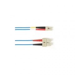 Black Box Om3 50/125 Multimode Fiber Optic Patch Cable - Ofnr Pvc, Sc To Lc, Blue, 2-m (6.5-ft.), Gsa, Taa, Non-returnable/non-cancelable (FOCMR10-002M-SCLC-BL)