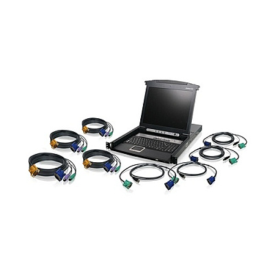 Iogear 8 Port Lcd Kvm Switch With Cables (GCL1808KIT)