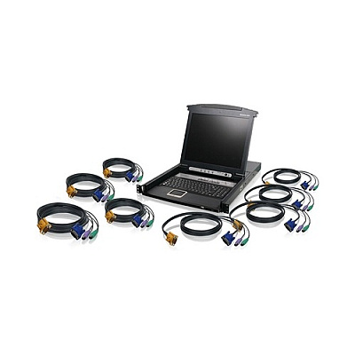 Iogear 8 Port Lcd Kvm Switch With Cables (GCL1808KITP)