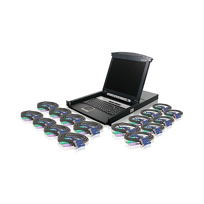 Iogear 16 Port Lcd Kvm Switch With Cables (GCL1816KITP)