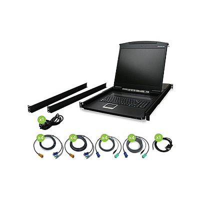Iogear 16port 19 Lcd Kvm Kit Ps2 Usb (GCL1916KIT)