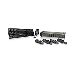 Iogear 4p/dvi Kvmandwirelesskboardmcombo (GCS1104KM1)