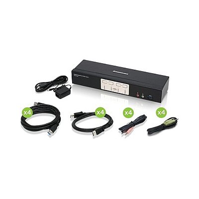 Iogear 4-port Displayport1.2 Kvmp W/usb3.1 Hub (GCS1934)