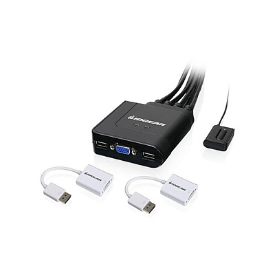 Iogear 2-port Cable Vga Kvm With Display (GCS72DPKIT)