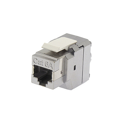 Uncommonx Cat6a 180 Degree Shielded Keystone Jack (KEYC6ASH180)