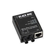 Black Box Fast Ethernet (100-mbps) Media Converter - 10/100/1000-mbps Copper To 100-mbps Multimode Fiber, 1310nm, 5km, St, International Power Supply, Gsa, Taa (LMC401AE)