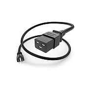 Uncommonx Power Cord 5-15p To C19 15amp Black 10ft (PWR515PC19BLK10F)