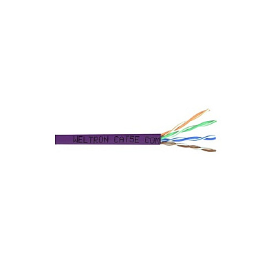 Weltron 1000ft Purple Cat5e Stranded Utp Cable (T2404L5EPAPL)