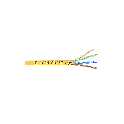 Weltron 1000ft Yellow Cat5e Stranded Utp Cable (T2404L5EPAYL)