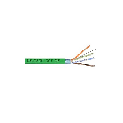 Weltron 1000ft Green Cat5e 350mhz Solid Ftp Cabl (T2404L5EPSHGN)