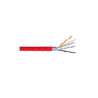 Weltron 1000ft Red Cat5e 350mhz Solid Ftp Cable (T2404L5EPSHRD)