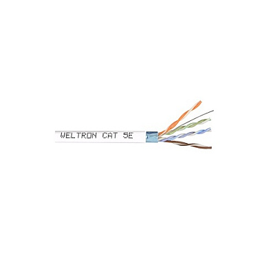 Weltron 1000ft White Cat5e 350mhz Solid Ftp Cabl (T2404L5EPSHWH)