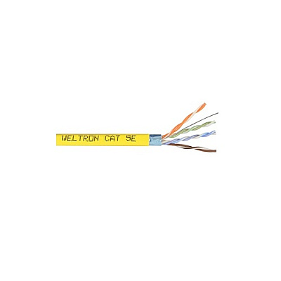 Weltron 1000ft Yellow Cat5e 350mhz Solid Ftp Cab (T2404L5EPSHYL)