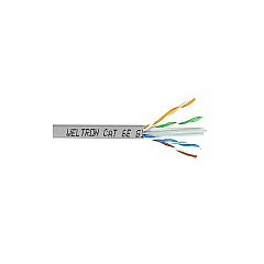 Weltron 1000ft Gray Cat6 Solid Cable Utp Cmr (T2404L6AH)