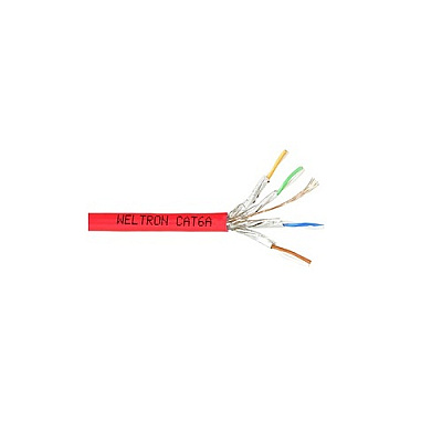 Weltron Cat6a Stranded Shielded Cable Red (T2404L6APASHRD)