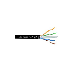 Weltron 1000ft Black Cat6 Solid Cable Utp Cmr (T2404L6BK)