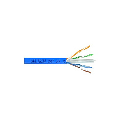 Weltron 1000ft Blue Cat6 Solid Cable Utp Cmr (T2404L6BL)