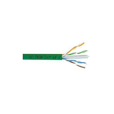 Weltron 1000ft Green Cat6 Solid Cable Utp Cmr (T2404L6GN)