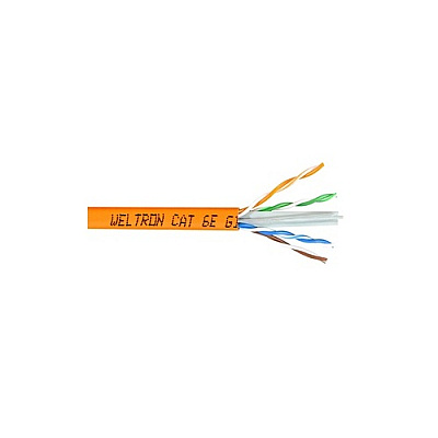 Weltron 1000ft Orange Cat6 Solid Cable Utp Cmr (T2404L6OR)