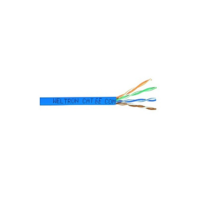 Weltron 1000ft Blue Cat6 550mhz Stranded Utp Cab (T2404L6PABL)