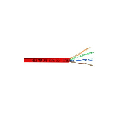 Weltron 1000ft Red Cat6 550mhz Stranded Utp Cabl (T2404L6PARD)