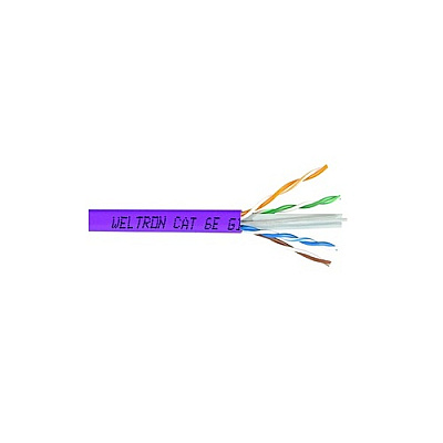 Weltron 1000ft Purple Cat6 Solid Cable Utp Cmr (T2404L6PL)