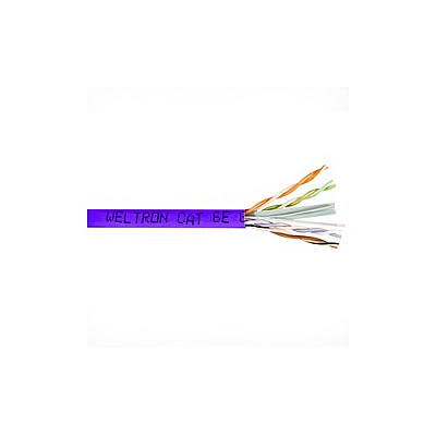 Weltron 1000ft Purple Plenum Cat6 Solid 550mhz (T2404L6PPL)