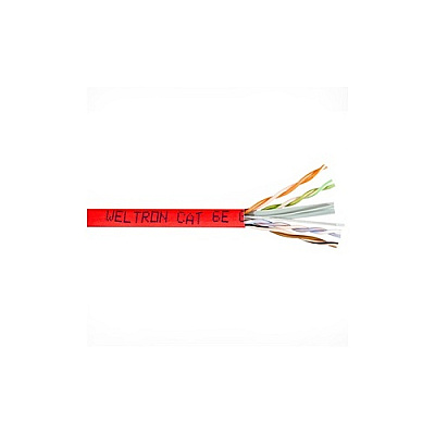 Weltron 1000ft Red Plenum Cat6 Solid Cable550mhz (T2404L6PRD)