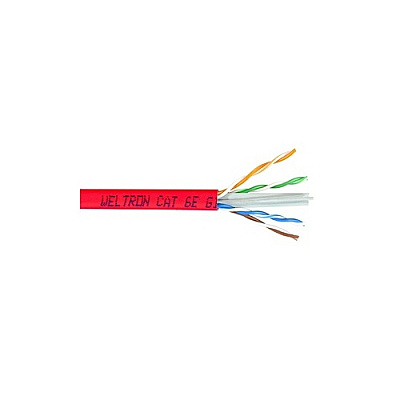 Weltron 1000ft Red Cat6 Solid Cable Utp Cmr (T2404L6RD)