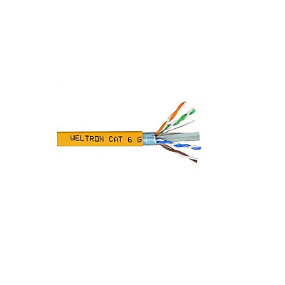 Weltron 1000ft Yellow Cat6 550mhz Solid Ftp Cabl (T2404L6SHYL)
