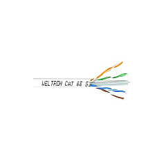 Weltron 1000ft White Cat6 Solid Cable Utp Cmr (T2404L6WH)
