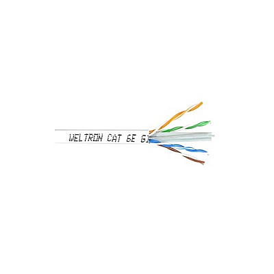 Weltron 1000ft White Cat6 Solid Cable Utp Cmr (T2404L6WH)