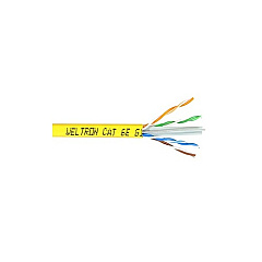 Weltron 1000ft Yellow Cat6 Solid Cable Utp Cmr (T2404L6YL)