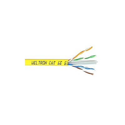 Weltron 1000ft Yellow Cat6 Solid Cable Utp Cmr (T2404L6YL)