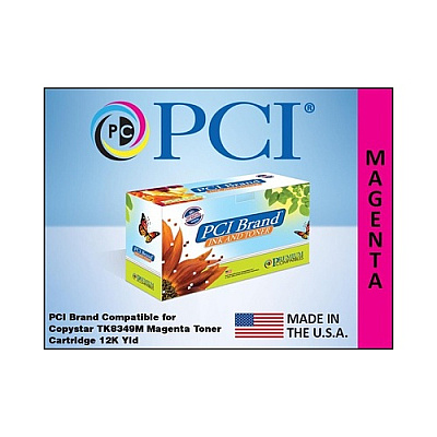 PCI Brand Kyocera Tk-8349m 1t02l7bcs0 Xl Magenta Toner Cartridge 12000 Page Yield - With Waste Container For Copystar Cs-2552ci, Copystar Cs-2553ci (TK8349MPCI)