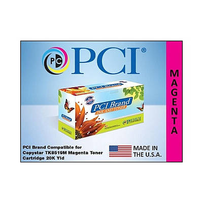 PCI Brand Compatible Kyocera Tk-8519m 1t02ndbcs0 Magenta Toner Cartridge W/waste Container 20k Yld For Copystar Cs-6052ci/cs-6053ci Made In Usa (TK8519MPCI)