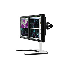 Atdec Freestanding Heavy Duty Mount For Dual Or Single Monitor Application, Flat Screen Monitors To 26.5 Lbs, Curved Screen Monitors To 20 Lbs, Silver (VFSDH)